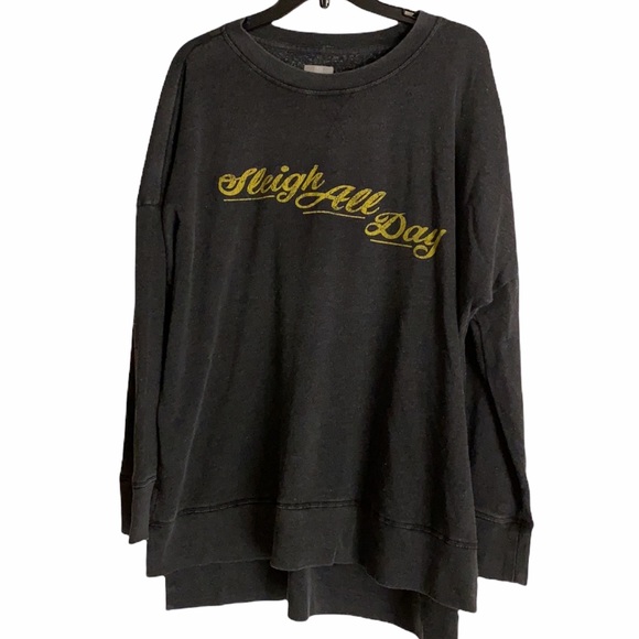 NEW sleigh all day sweatshirt plus size (0X-3X) distressed by design Christmas - Picture 8 of 9